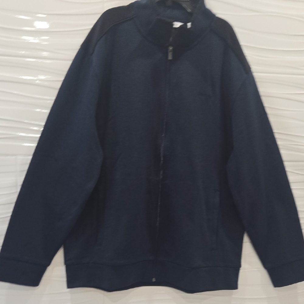 Calvin Klein Men's Dark Blue Zip-Up Sweater